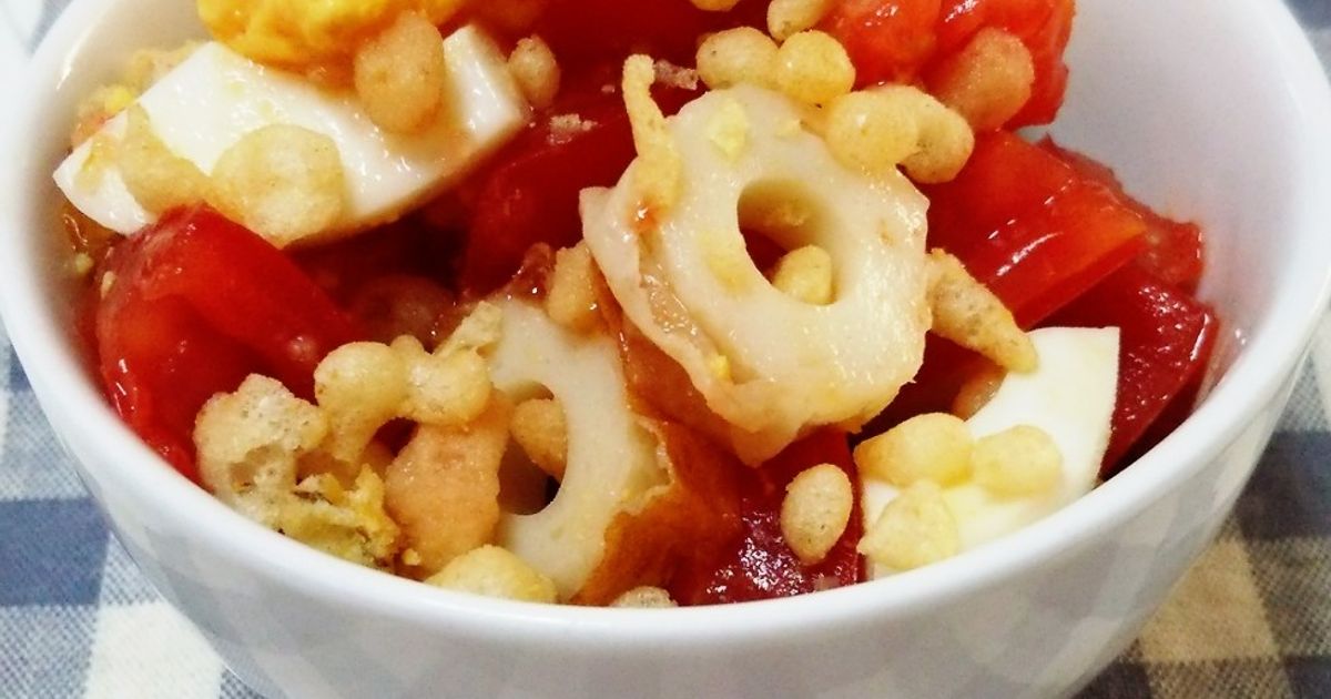 混ぜるだけ☆トマトとちくわの揚げ玉和え by マサシッポ