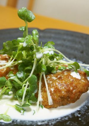 蓮根鶏だんご♪からしソースで♪-レシピのメイン写真