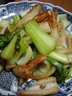 簡単★チンゲン菜&ちくわのめんつゆ炒め-レシピのメイン写真