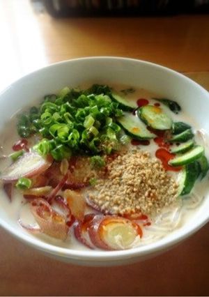 糖質制限ダイエットにも白滝ピリ辛豆乳冷麺-レシピのメイン写真
