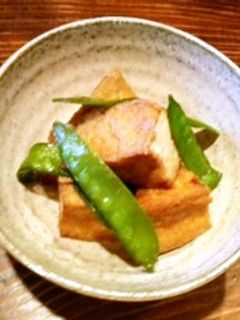 厚揚げと絹さやのニンニク醤油炒め-レシピのメイン写真