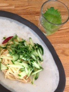 簡単さっぱり!梅味噌ソースの和風パスタ☆-レシピのメイン写真