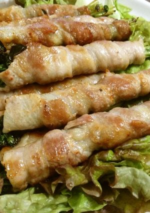 大葉と豆苗の豚肉巻-レシピのメイン写真