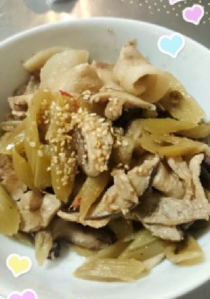 ふきと豚バラのピリ辛甘味噌炒め-レシピのメイン写真