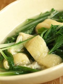 水菜と油揚げの煮びたし-レシピのメイン写真