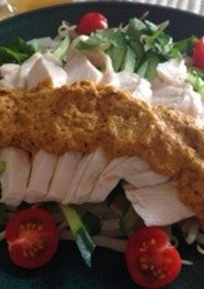 蒸し鶏の人参ソースがけ-レシピのメイン写真