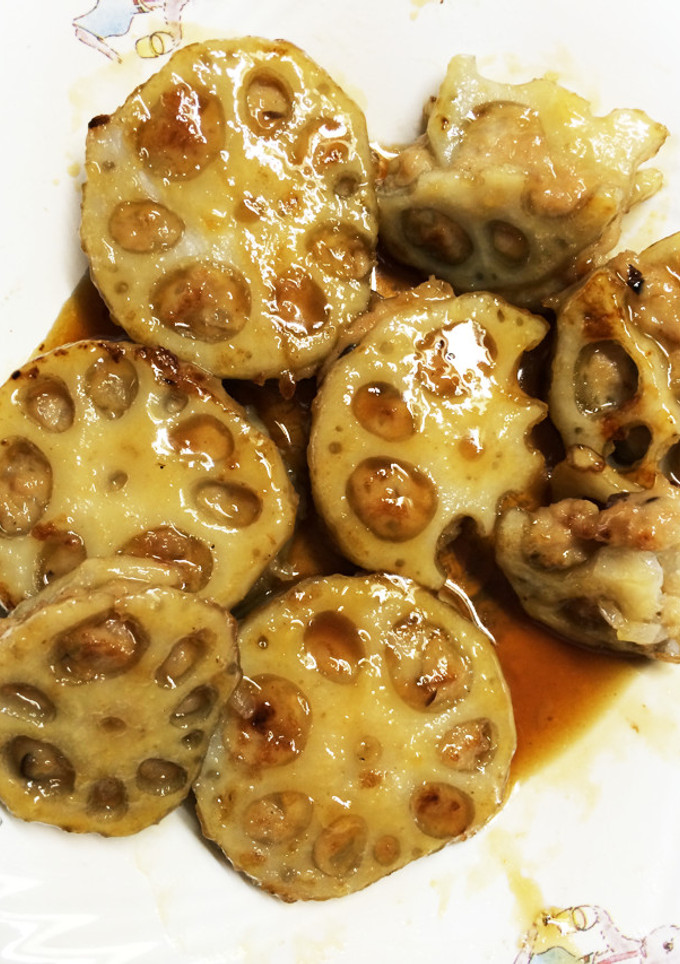 簡単 甘辛レンコンのはさみ焼き-レシピのメイン写真