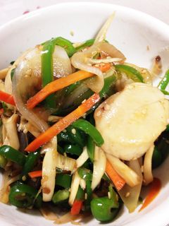 ホタテと野菜のカツオ節炒め-レシピのメイン写真