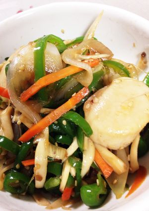 ホタテと野菜のカツオ節炒め-レシピのメイン写真