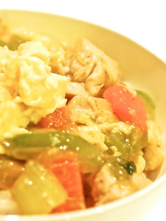 鶏肉とチンゲン菜の八宝菜風丼-レシピのメイン写真