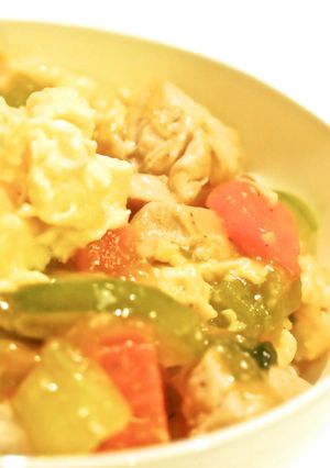 鶏肉とチンゲン菜の八宝菜風丼-レシピのメイン写真