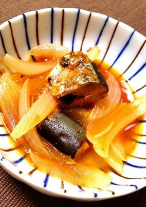 新玉ねぎと缶詰の簡単レンジ煮付け-レシピのメイン写真