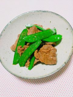 簡単❀牛肉と絹さやの醤油炒め-レシピのメイン写真