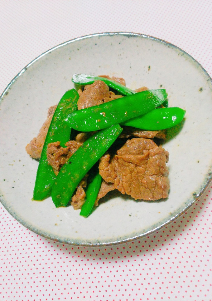 簡単❀牛肉と絹さやの醤油炒め-レシピのメイン写真