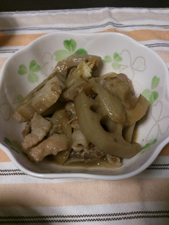 れんこんと豚こまの煮物-レシピのメイン写真