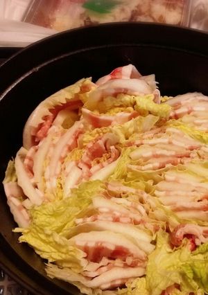 ストウブで豚バラ白菜のﾐﾙﾌｨｰﾕ鍋-レシピのメイン写真