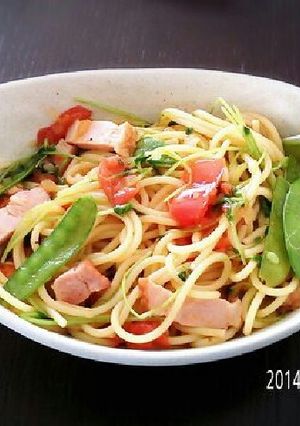 美味♪生トマトとベーコン玉ねぎドレパスタ-レシピのメイン写真