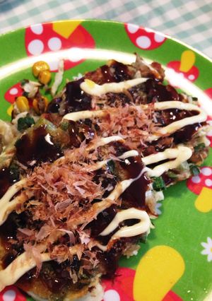 蓮根と挽肉のお好み焼き♡卵不要チーズ風味-レシピのメイン写真