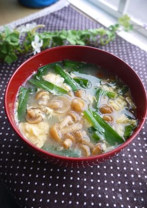 ♡にらたま＆なめこのお味噌汁♡-レシピのメイン写真