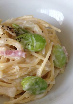 フライパン1つで！空豆のクリームパスタ♪-レシピのメイン写真