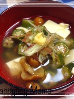 夏バテ防止!豆腐とねばねば冷製お吸い物♡-レシピのメイン写真