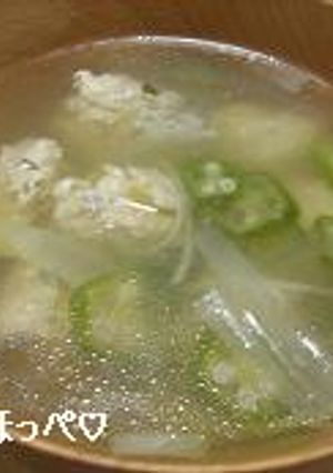 鶏団子とおくらのスープ-レシピのメイン写真