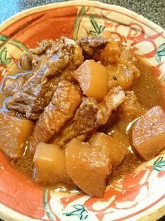 ★圧力鍋で!骨付き豚バラと大根の醤油煮★-レシピのメイン写真