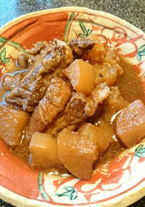 ★圧力鍋で！骨付き豚バラと大根の醤油煮★-レシピのメイン写真