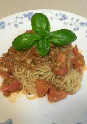 簡単トマトとシーチキンの冷製パスタ-レシピのメイン写真