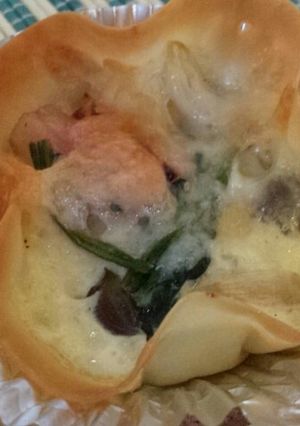 餃子の皮でキノコとほうれん草のキッシュ-レシピのメイン写真