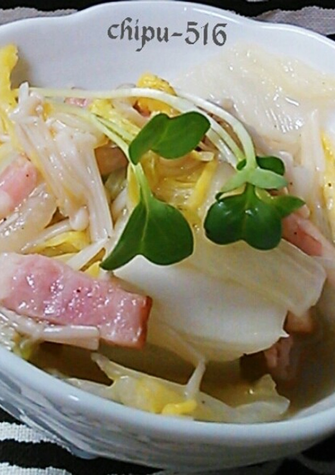 10分超簡単　うま白菜とベーコンの炒め物-レシピのメイン写真