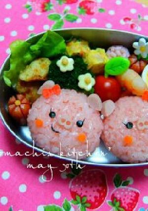幼稚園 お弁当 キャラ弁♡ぶたさん-レシピのメイン写真