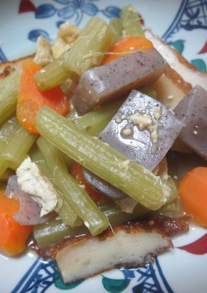 ふきとさつま揚げの味噌煮-レシピのメイン写真