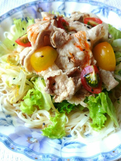暑い日ランチに☆冷しゃぶサラダそうめん★-レシピのメイン写真