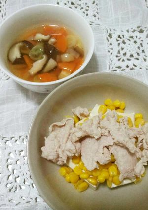 スープもできちゃう！冷しゃぶ豆腐サラダ☆-レシピのメイン写真