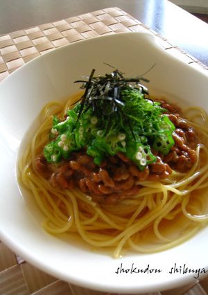 納豆とオクラのスープパスタ-レシピのメイン写真