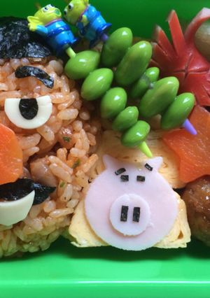 簡単キャラ弁★ポテトヘッド＆ハム-レシピのメイン写真
