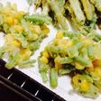 ニラとトウモロコシのかき揚げ