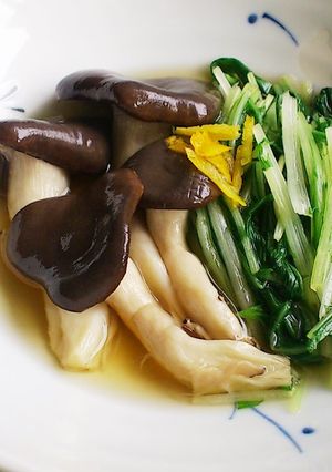 霜降りひらたけと水菜のおひたし-レシピのメイン写真