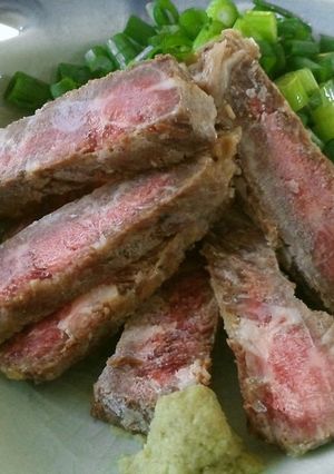 暑い日に！冷凍ステーキ刺身スタイル-レシピのメイン写真