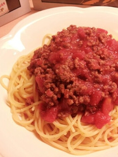 【簡単15分!】トマトミートソースパスタ-レシピのメイン写真