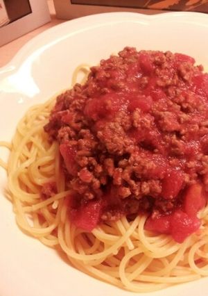 【簡単15分！】トマトミートソースパスタ-レシピのメイン写真