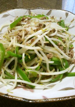 暑い日に！もやしと挽き肉のさっぱり炒め-レシピのメイン写真