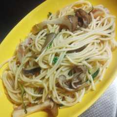 ＊ベーコンと水菜とキノコのパスタ＊-レシピのメイン写真