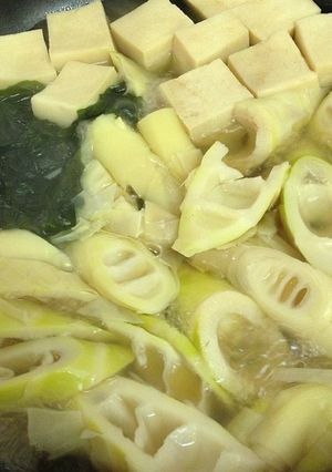 高野豆腐とわかめと淡竹煮-レシピのメイン写真