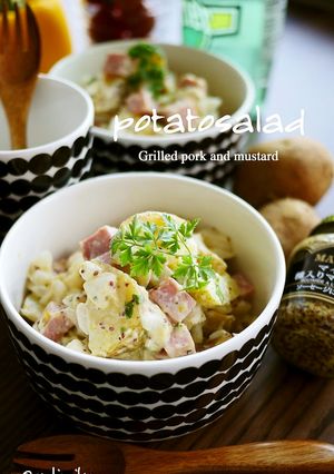 焼き豚と新玉葱のマスタードポテトサラダ♪-レシピのメイン写真