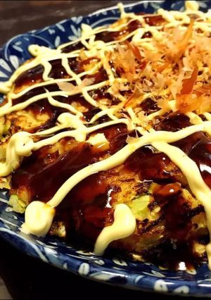 簡単！長芋とキャベツのお好み焼きTKG-レシピのメイン写真