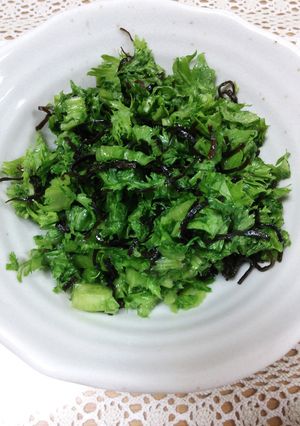 わさび菜の塩昆布和え-レシピのメイン写真