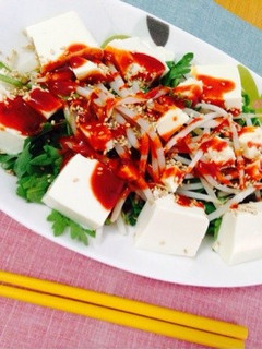 生春菊と豆腐とチーズの韓国風サラダ-レシピのメイン写真