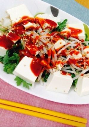 生春菊と豆腐とチーズの韓国風サラダ-レシピのメイン写真